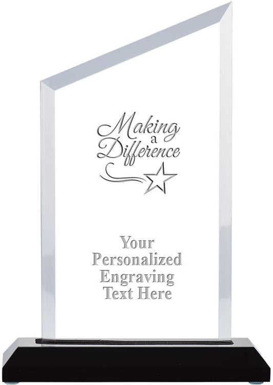 Crown Awards Personalized Acrylic Trophy, 6" Engraved Incline Slant Acrylic Award