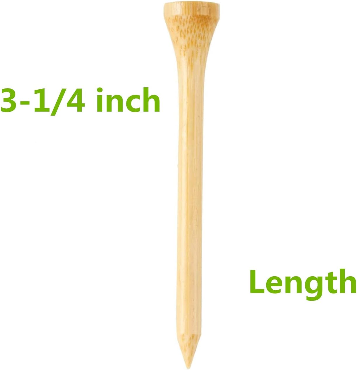 250 or 18 Pcs Professional Bamboo Golf Tees 2-3/4 Inch or 3-1/4 Inch - Stronger Than Wooden Golf Tee Biodegradable & Less Friction