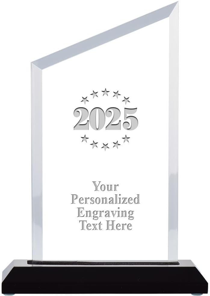 Crown Awards Personalized Acrylic Trophy, 6" Engraved Incline Slant Acrylic Award
