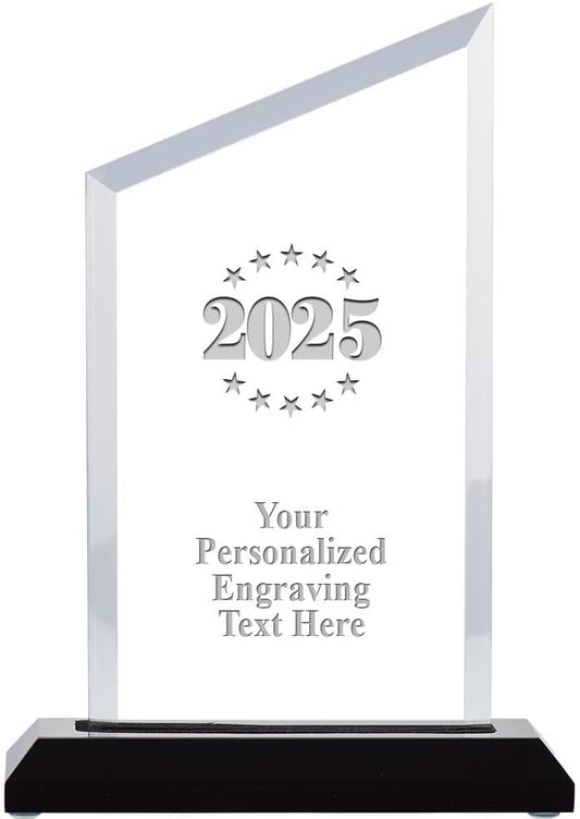 Crown Awards Personalized Acrylic Trophy, 6" Engraved Incline Slant Acrylic Award