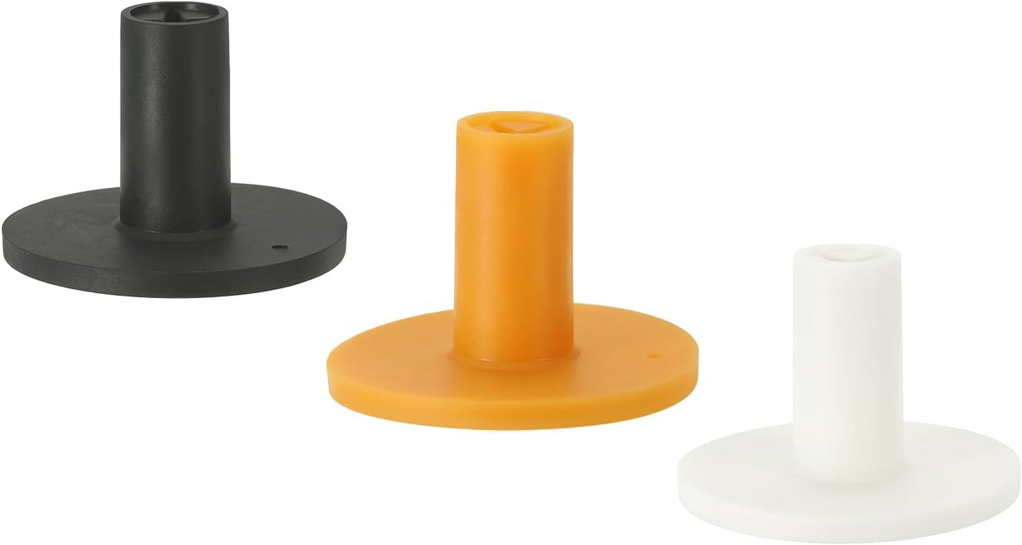 PATIKIL 1.5 Inch Rubber Golf Tee, 1 Set Tall Training Driving Range Tee Stable Ball Holder for Outdoor Indoor Hitting Mat, White, Black, Yellow