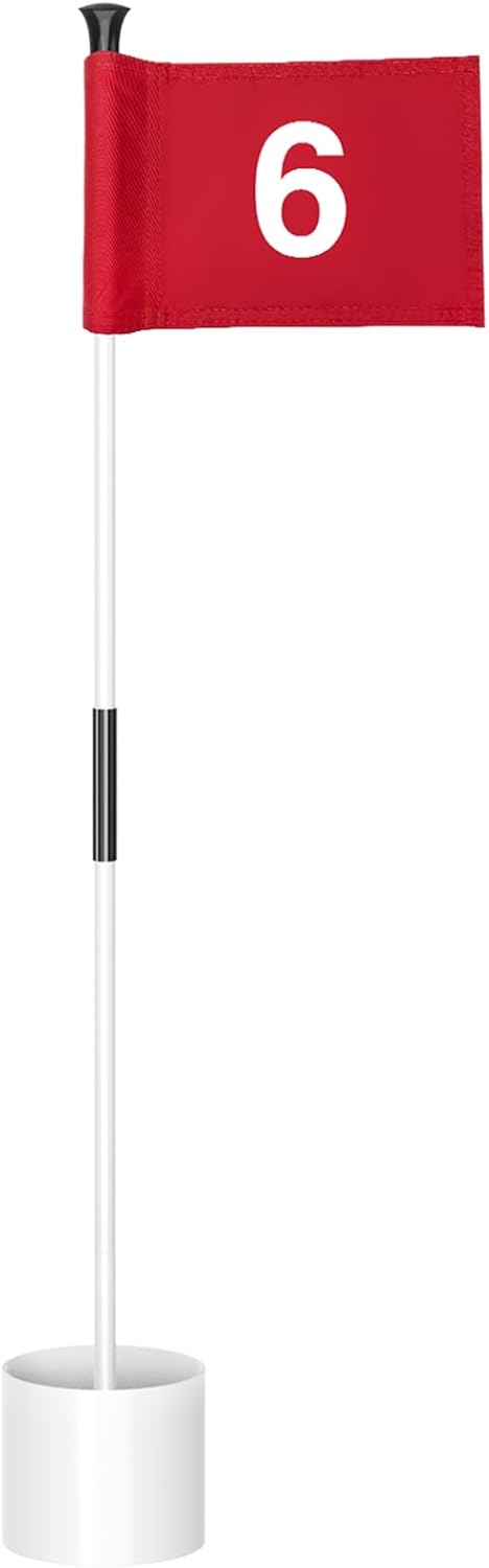 KINGTOP Golf Flagstick Mini, Putting Green Flag for Yard, All 3 Feet, Double-Sided Numbered Golf Flags, Golf Pin Flag Hole Cup Set, Portable 2-Section Design, Gifts Idea