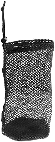 Black Golf Ball Bag - Large Size Holds 48-56 Balls, Pocket Style Nylon Mesh With Locking Drawstring Closure, Breathable Netting Carrying Storage Pouch