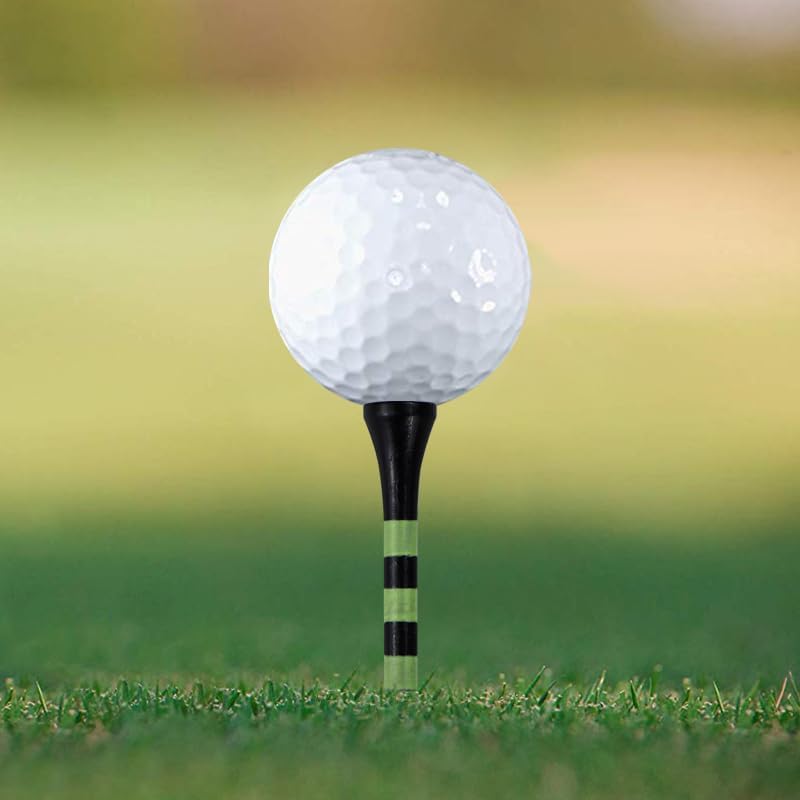 Wooden Golf Tees 3-1/4", 2-3/4", 2-1/8", 1-1/2" Available, 100 Count (Natural Color, White, Black, Blue, Red, Green, Yellow, Pink, Orange)