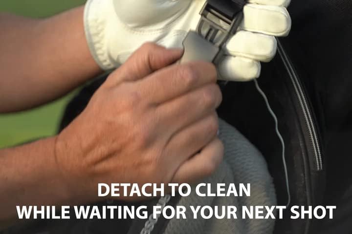 Club Scrub Golf Club and Golf Ball Cleaning Bag, Waterproof Clean Face Technology Liner, Detachable Clip, Machine Washable, Cleans Club Grooves, Dry Exterior (Neoprene or Microfiber Option Available)