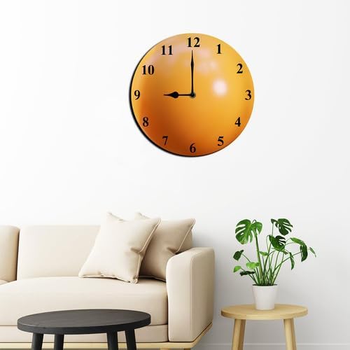 Ping Pong Round Wall Clock Silent Non-Ticking Clock Battery Powered Desktop Standing Wall Decor for Living Room Kitchen Home Bedroom Office or School 10inch