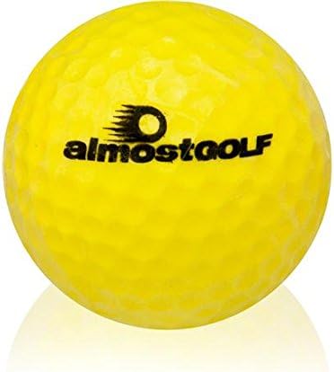 Practice Golf Balls for Golf Training. Made by AlmostGolf. Feel Solid Contact for Great Feedback. Limited Flight for Backyard use. Safe for Indoors. A Golfer Must Have (36 Pack Yellow with 5 Tees)