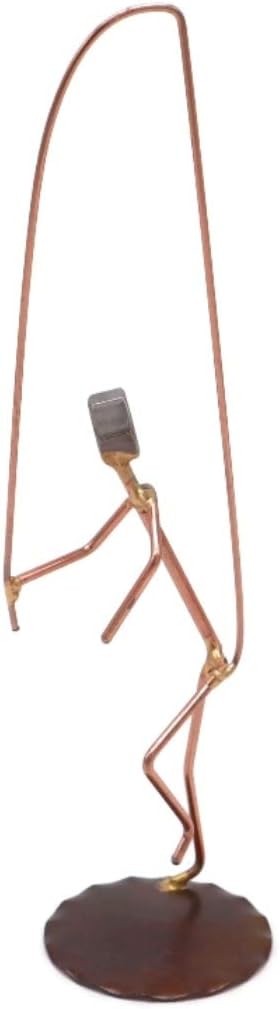 Hooked Pants Fisherman Collectible Handmade Metal Art Figurine, Desk Accessories, Trophy, Boss Gift, Home Office Décor, Collectible Figures