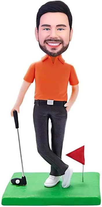 Custom Bobbleheads Golf Personalized – 6/7/8 Inch Handmade Figurine from Photo, Unique Gift for Retired Golfer, Dad, Husband