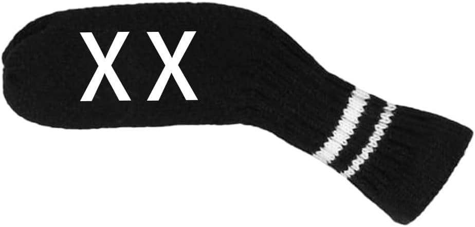 Scott Edward 1/7/10 Pcs Knitted Golf Club Head Covers for Irons Wedge Cuteness and Basically Socks Shape Washable Golf Club Head Protector on Classic Stripes Style，Double Sided Customization