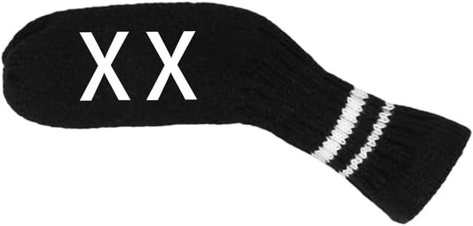Scott Edward 1/7/10 Pcs Knitted Golf Club Head Covers for Irons Wedge Cuteness and Basically Socks Shape Washable Golf Club Head Protector on Classic Stripes Style，Double Sided Customization