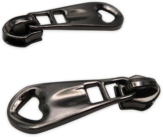 HOLSHUN #5 Zipper Sliders Zipper Pull 30pcs Bulk Heavy Duty Metal Gunmetal Heart Pulls for #5 Nylon Coil Zippers Replacement Luxury Bag Hardware Luggage & DIY Craft Supplies