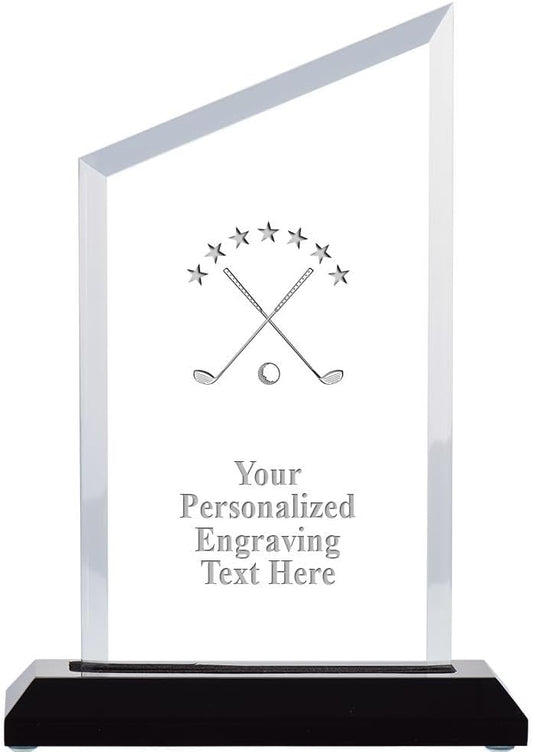 Crown Awards Personalized Acrylic Trophy, 6" Engraved Incline Slant Acrylic Award