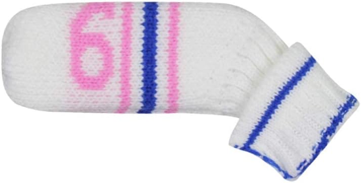 Scott Edward 1/7/10 Pcs Knitted Golf Club Head Covers for Irons Wedge Cuteness and Basically Socks Shape Washable Golf Club Head Protector on Classic Stripes Style，Double Sided Customization
