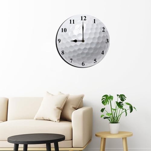 Sports Themed Wall Clock with Golf Dial Silent Clock Movement and Battery Operated Great Decor for Home Office Bedroom and Nice Golf Enthusiasts Gifts 10inch