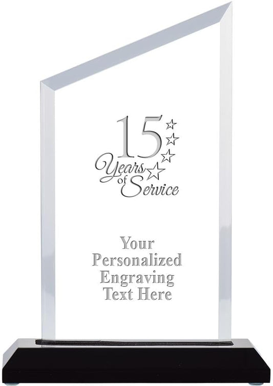 Crown Awards Personalized Acrylic Trophy, 6" Engraved Incline Slant Acrylic Award