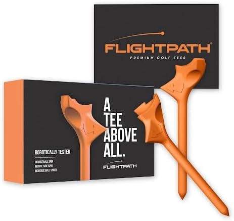 FLIGHTPATH Diamond Golf Tees – Patented Design to Reduce Spin for Long, Straight Drives – Low-Friction 3.25” Long Tees, Robotically Tested for Ball Spin – USGA Approved Performance