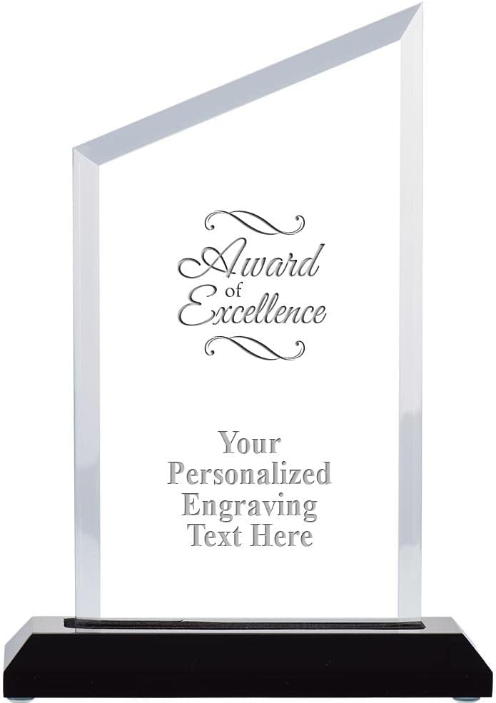 Crown Awards Personalized Acrylic Trophy, 6" Engraved Incline Slant Acrylic Award