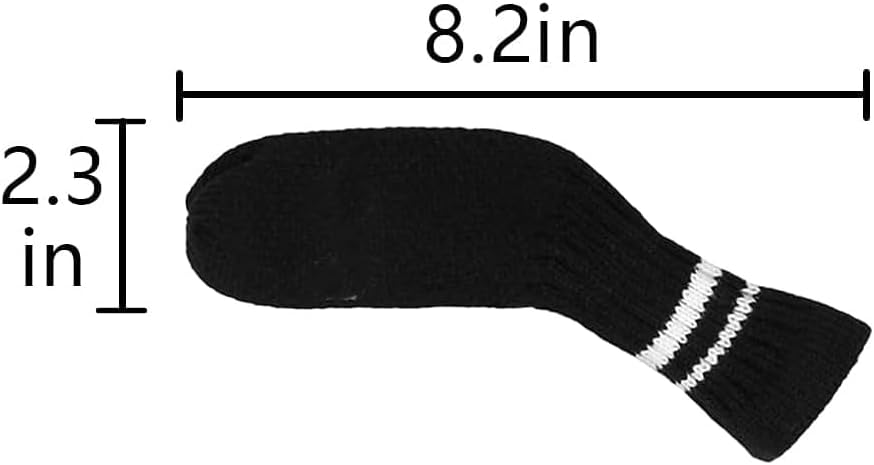 Scott Edward 1/7/10 Pcs Knitted Golf Club Head Covers for Irons Wedge Cuteness and Basically Socks Shape Washable Golf Club Head Protector on Classic Stripes Style，Double Sided Customization