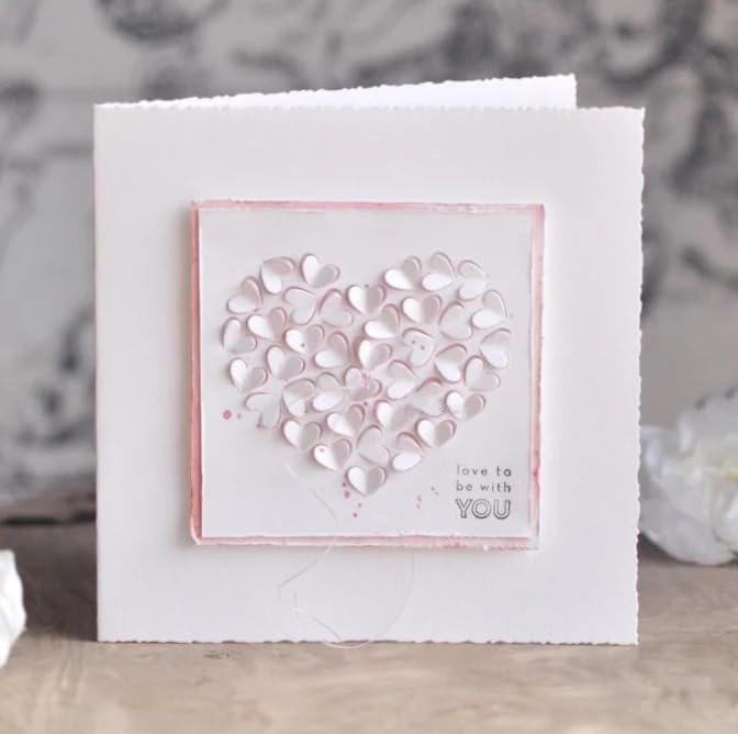 Lapoo Cutting Die for Scrapbooking, 3D Backgrounds Frame New Cutting Dies DIY Album Card Making Decor Paper Craft Metal Die Cuts Party Decorations (Love Shadow 3.2 x 2.8 in)