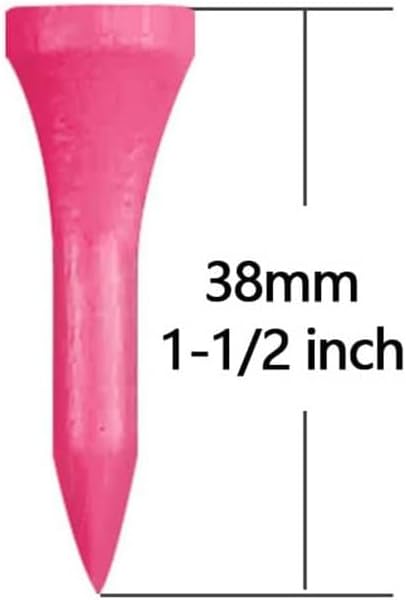Wooden Golf Tees 3-1/4", 2-3/4", 1-1/2" Available,100 Count (Natural Color, White, Black, Blue, Red, Pink)