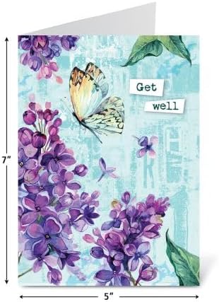 Current Garden Fresh Get Well Greeting Cards - Set of 8 (4 Designs), Large 5" x 7", Get Well Cards with Sentiments Inside, Envelopes