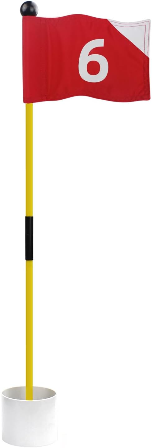 Crestgolf Portable Backyard Practice Golf Hole Cup and Flag Stick of Fiberglass, Golf Putting Green Flagstick Golf Pin Flag Hole Cup Set