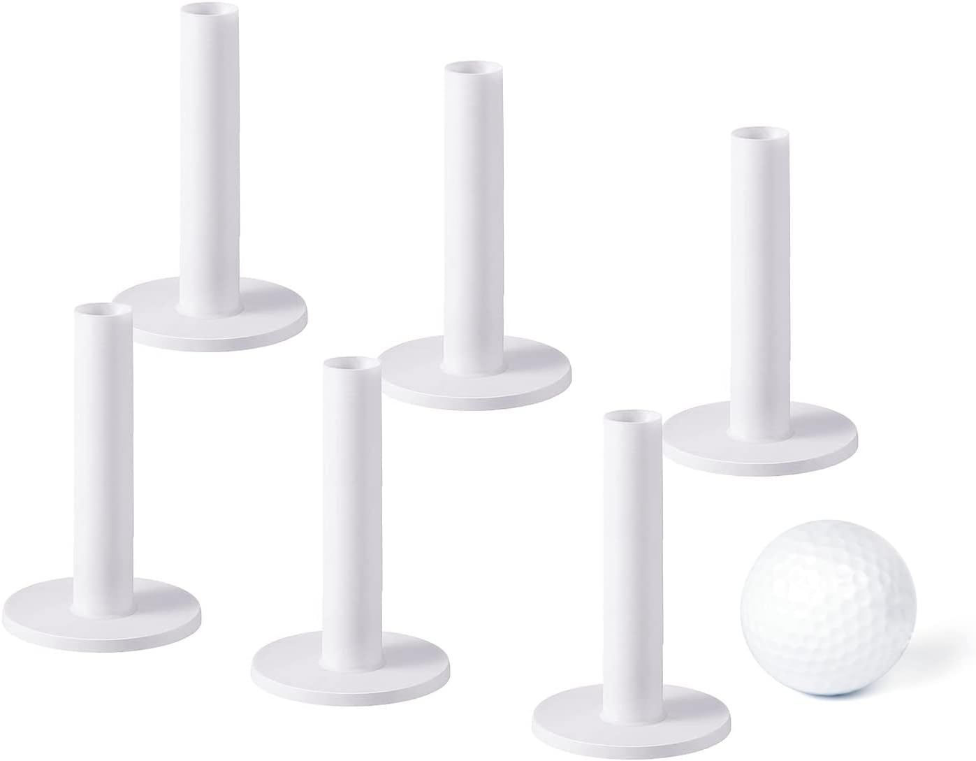MAZEL Premium Rubber Golf Tees for Mats - High Performance Rubber Tees Holder Set for Driving Range & Indoor Outdoor Practice Mat