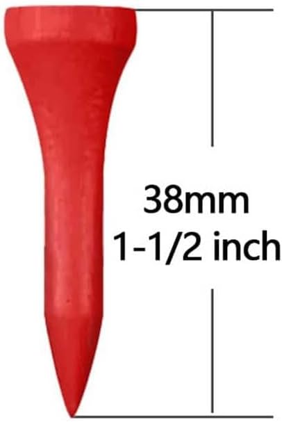 Wooden Golf Tees 3-1/4", 2-3/4", 1-1/2" Available,100 Count (Natural Color, White, Black, Blue, Red, Pink)