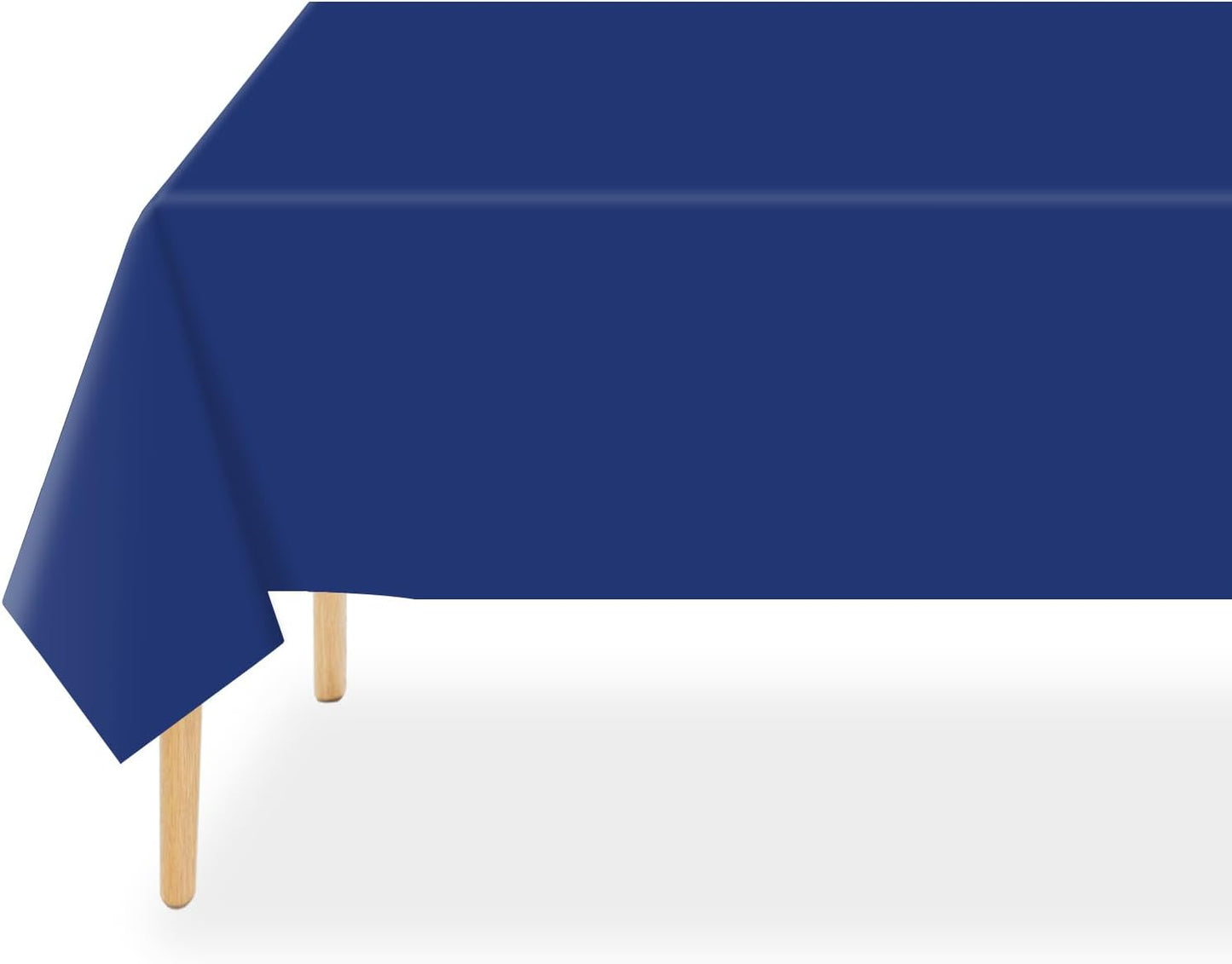 QIKSION Plastic Table Cloth Disposable 2 Pack, 54 x 108 Inch Tablecloths for Rectangle Tables, Navy Blue Plastic Table Cover
