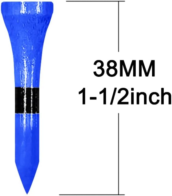 Wooden Golf Tees 3-1/4", 2-3/4", 2-1/8", 1-1/2" Available, 100 Count (Natural Color, White, Black, Blue, Red, Green, Yellow, Pink, Orange)