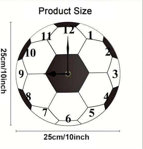 Football Wall Clocks with Silent Clock Movement and Battery Operated Great Decor for Bedroom Living Room or Classroom Nice Gifts for Football Lovers Kids Father and Back to School 10inch