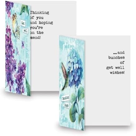 Current Garden Fresh Get Well Greeting Cards - Set of 8 (4 Designs), Large 5" x 7", Get Well Cards with Sentiments Inside, Envelopes