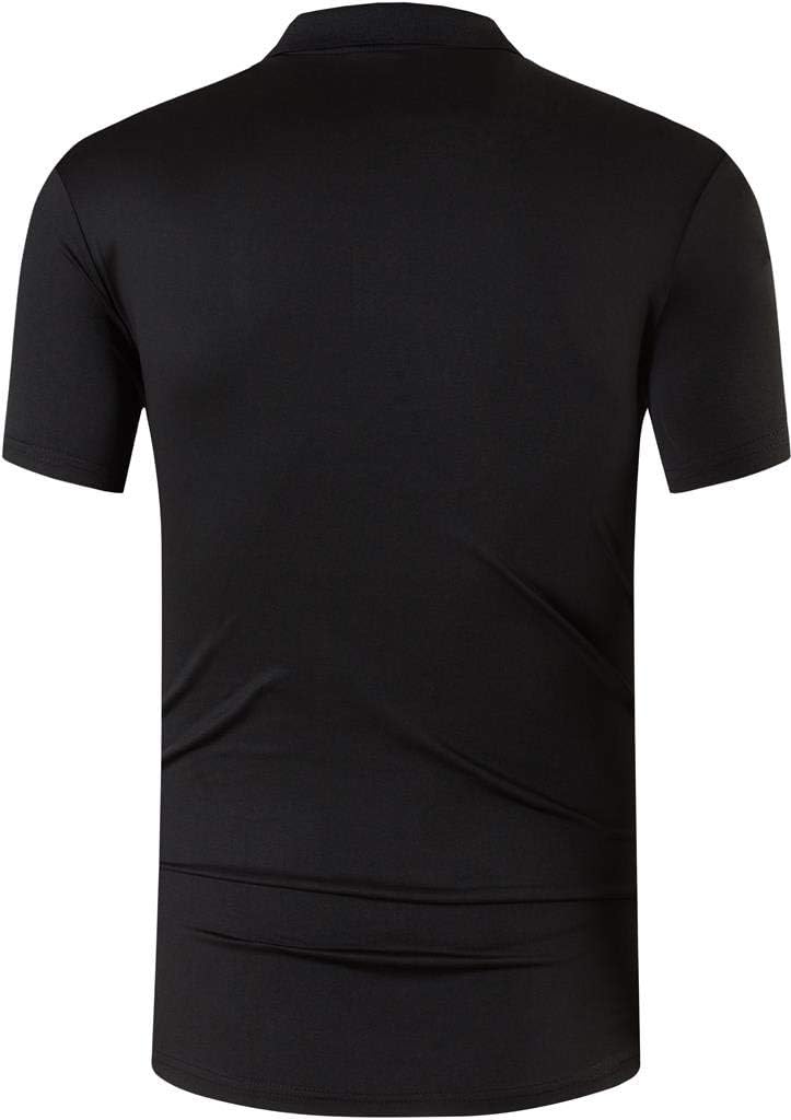 jeansian Men's Sport Outdoor Quick Dry Fit Short Sleeves Polo Tee Shirt Tshirt T-Shirt Tops Golf Tennis Bowling LSL195