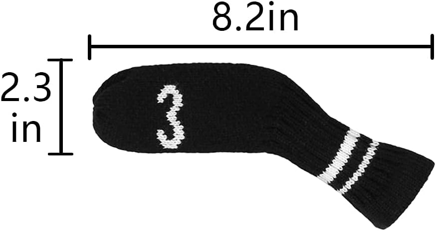 Scott Edward 1/7/10 Pcs Knitted Golf Club Head Covers for Irons Wedge Cuteness and Basically Socks Shape Washable Golf Club Head Protector on Classic Stripes Style，Double Sided Customization