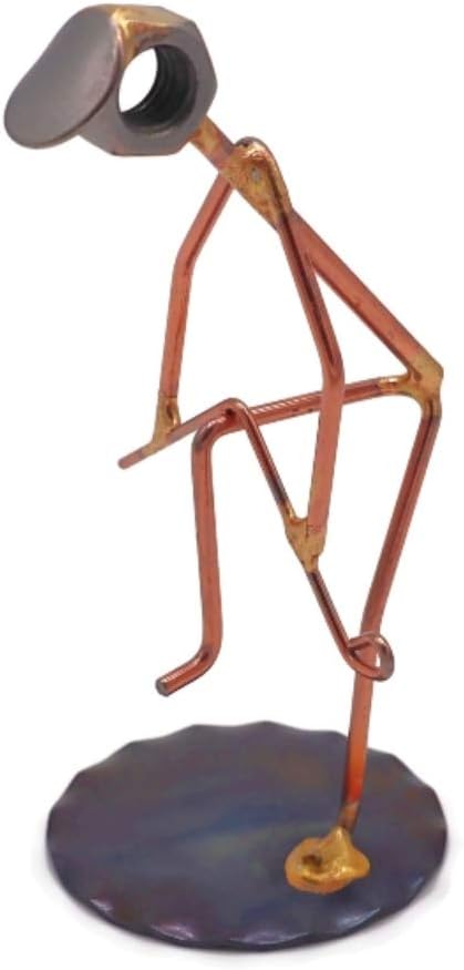 Golfer Breaking Clubs Collectible Handmade Metal Art Figurine, Desk Accessories, Trophy, Boss Gift, Office Décor, Business Professional, Golfing