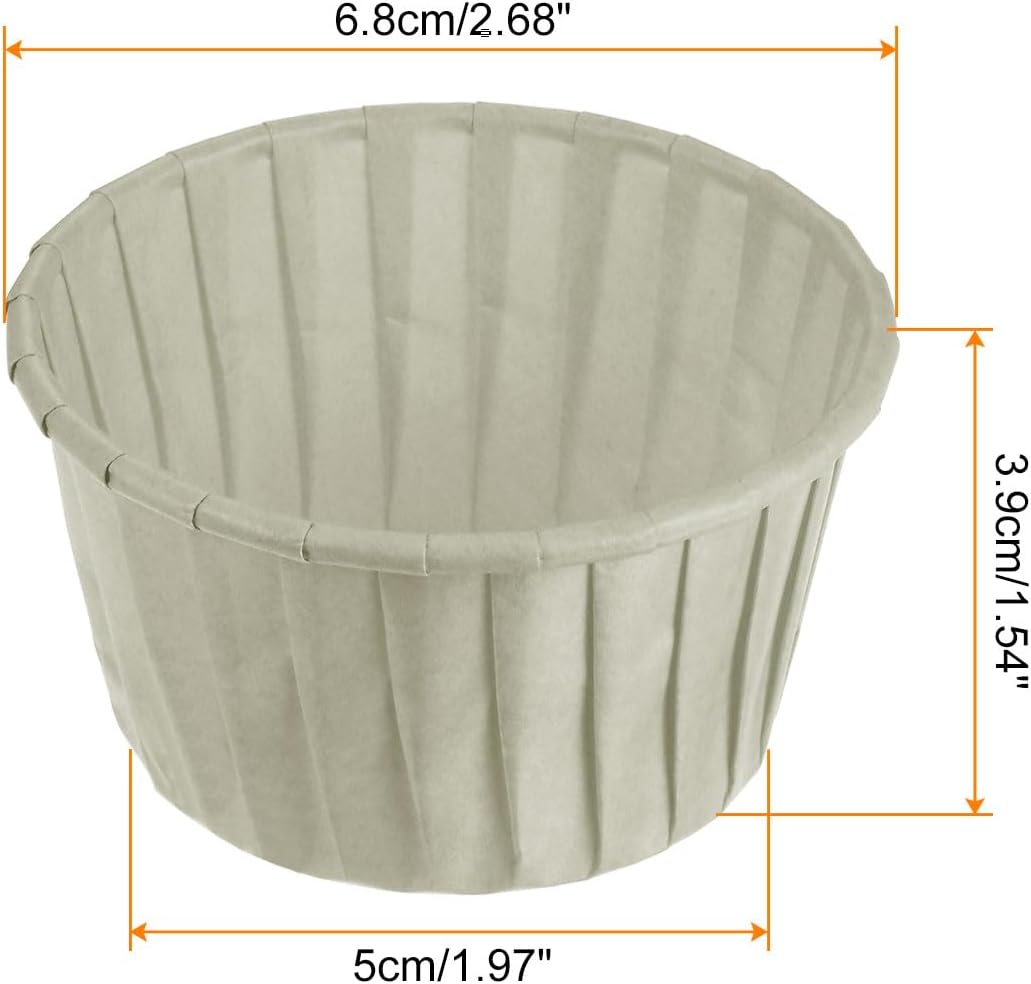 HARFINGTON 50Pcs Cupcake Baking Cups 3.5oz Standard Size Paper Cupcake Liners Greaseproof Wrappers Disposable for Wedding Birthdays Christmas Dessert, Grey
