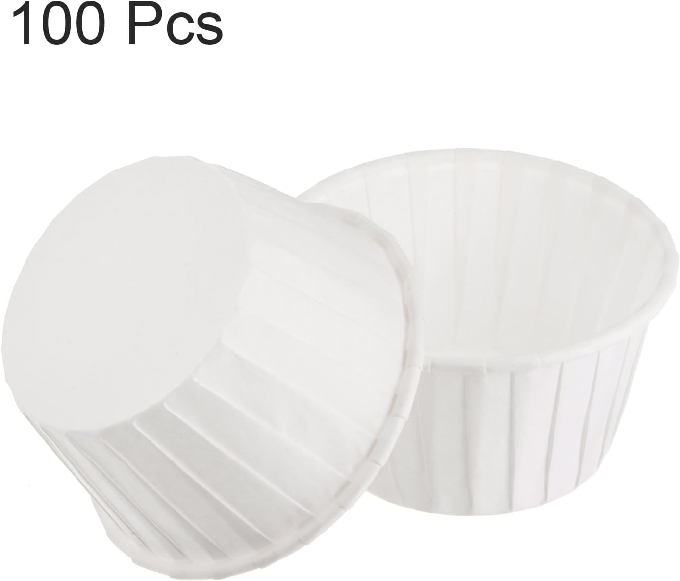 HARFINGTON 100Pcs Cupcake Baking Cups 3.5oz Standard Size Paper Cupcake Liners Greaseproof Wrappers Disposable for Wedding Birthdays Christmas Dessert, White