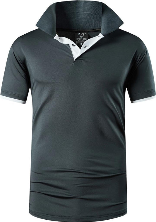 jeansian Men's Sport Outdoor Quick Dry Fit Short Sleeves Polo Tee Shirt Tshirt T-Shirt Tops Golf Tennis Bowling LSL195