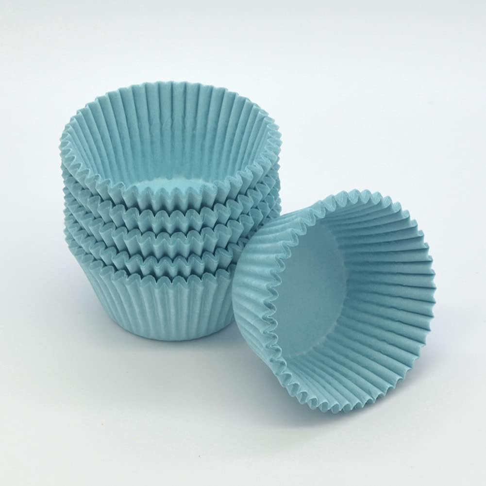 Blue Cupcake Liners Greaseproof Paper Standard Baking Cups for Party and More, 150-Count
