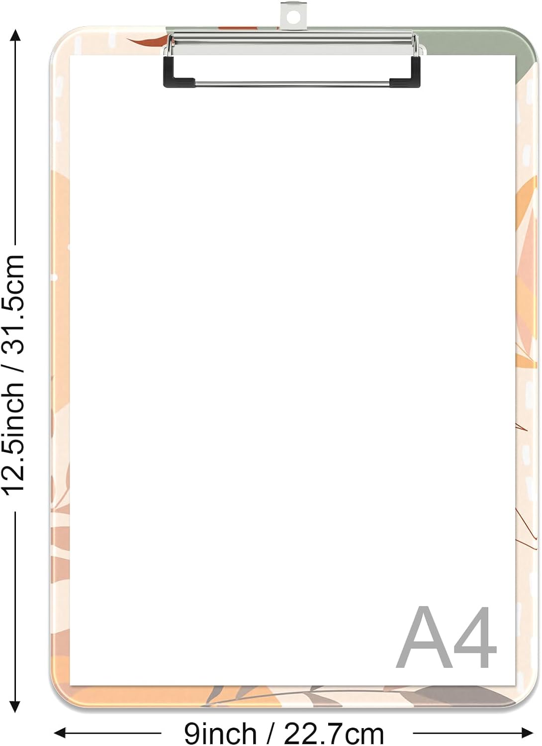 Rimilak Plastic Clipboards with Metal Clip, A4 Letter Size 9 x 12.5 in, Office Decorative for Students Women Men and Kids, Cute Custom Pattern, Yellow Leaves