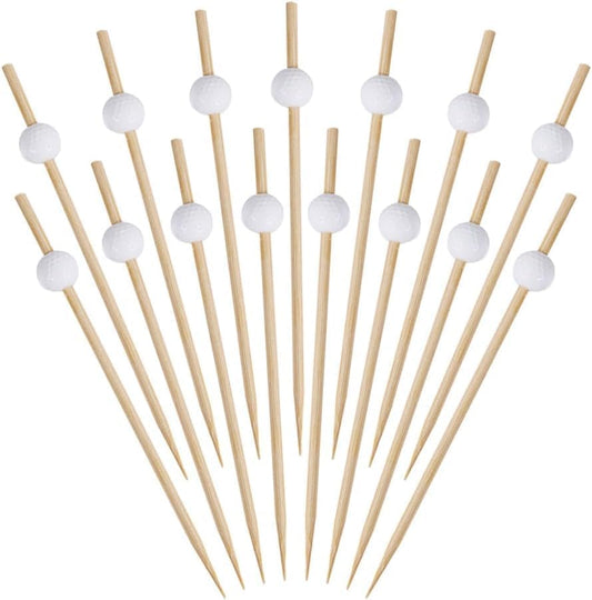 100 Pieces Golf Toothpicks 4.72 Inch Skewers Masters Golf party Decorations Picks Fruit Picks Decorative Toothpicks for Cocktail Sports Party Supplies (Toothpick set)