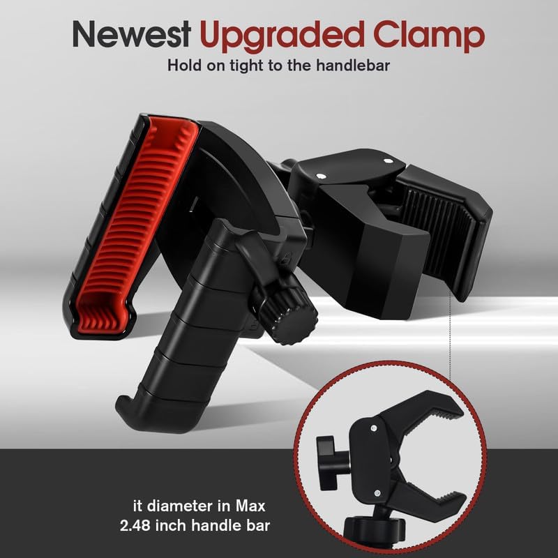 Upgraded Golf Cart Phone Mount Holder Compatible with EZGO/Club Car/Yamaha, [Big Phones & Thick Cases Friendly] Universal Phone Holder Compatible with iPhone/Galaxy/Google Pixel, All Smartphones