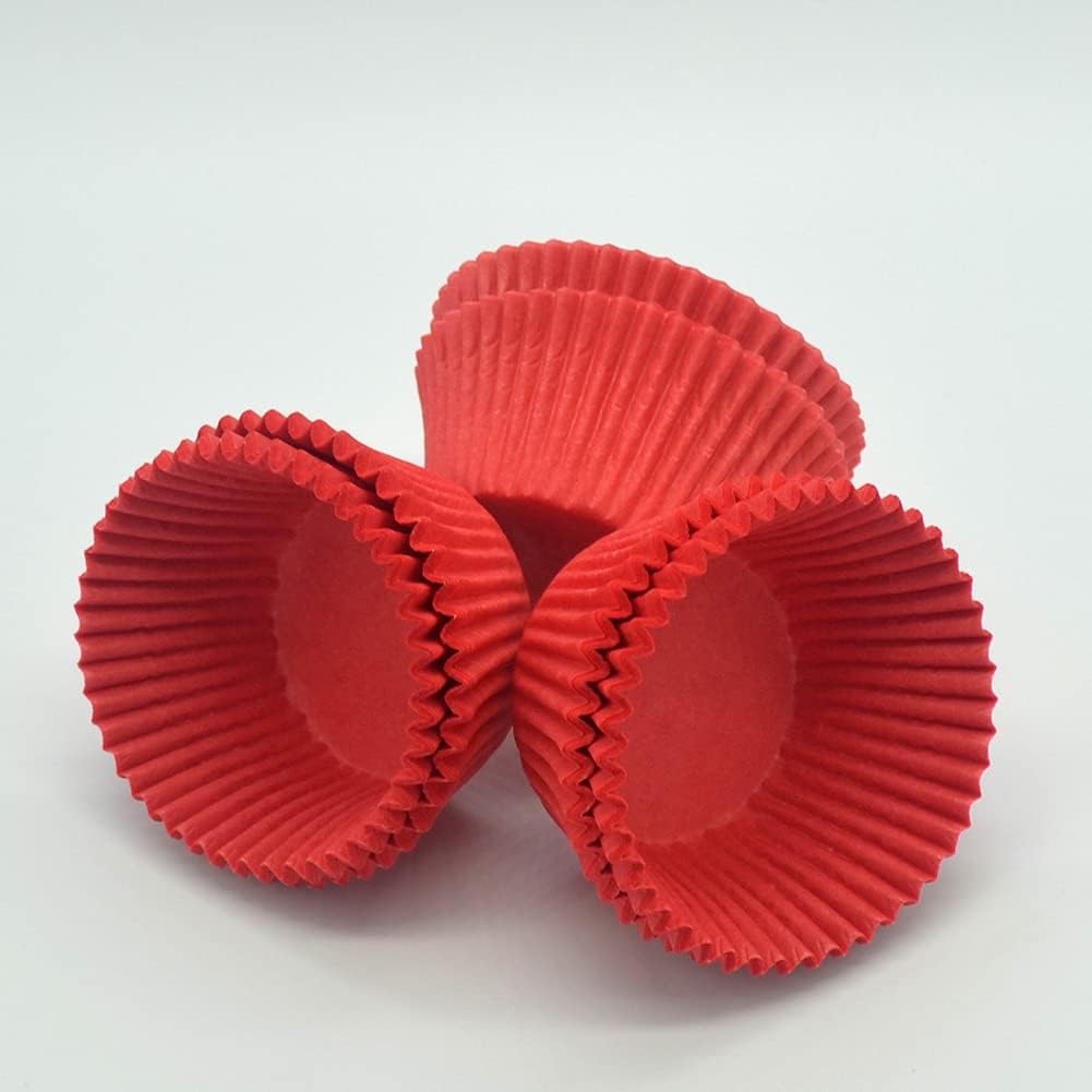 Red Cupcake Liners Greaseproof Paper Standard Baking Cups for Wedding Party and More, 150-Count