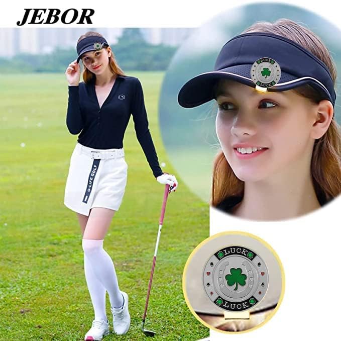 Jebor Golf Ball Markers with Hat Clips and Storage Box Value Sets for Men Women Golfer, Removable Attaches Easily to Golf Cap Premium Gifts Golf Ball Marker hat Clip