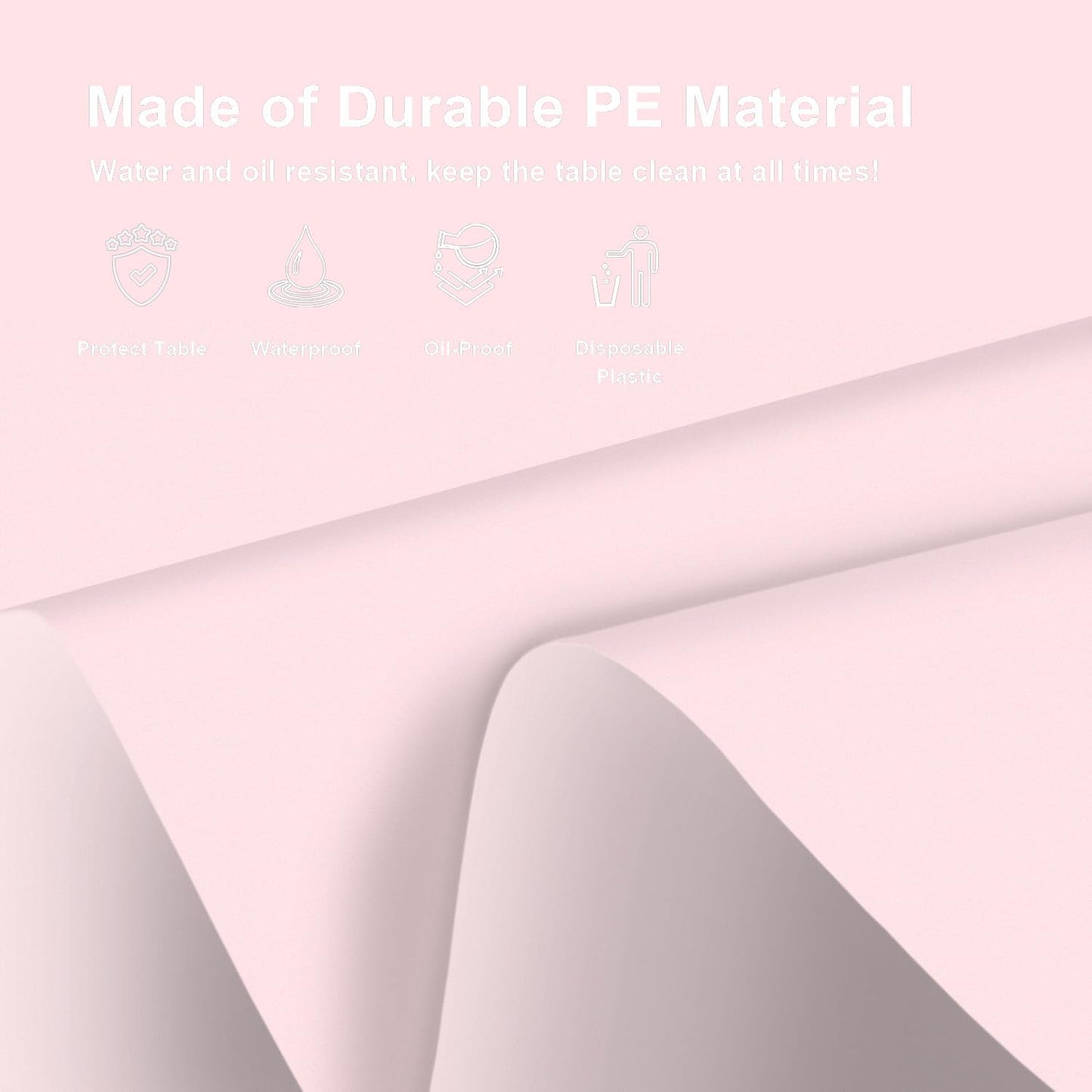 6 Pack Round Disposable Pink Tablecloth, Pink Plastic Table Cloths for Parties Disposable, 84x84 in Waterproof Camping Tablecloth for Birthday Party Baby Shower Picnic School