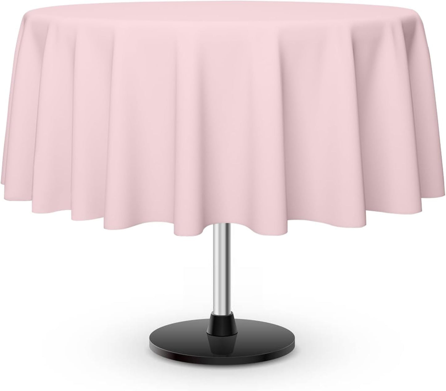 12 Pack Round Disposable Pink Tablecloth, Pink Plastic Table Cloths for Parties Disposable, 84x84 in Waterproof Camping Tablecloth for Birthday Party Baby Shower Picnic School