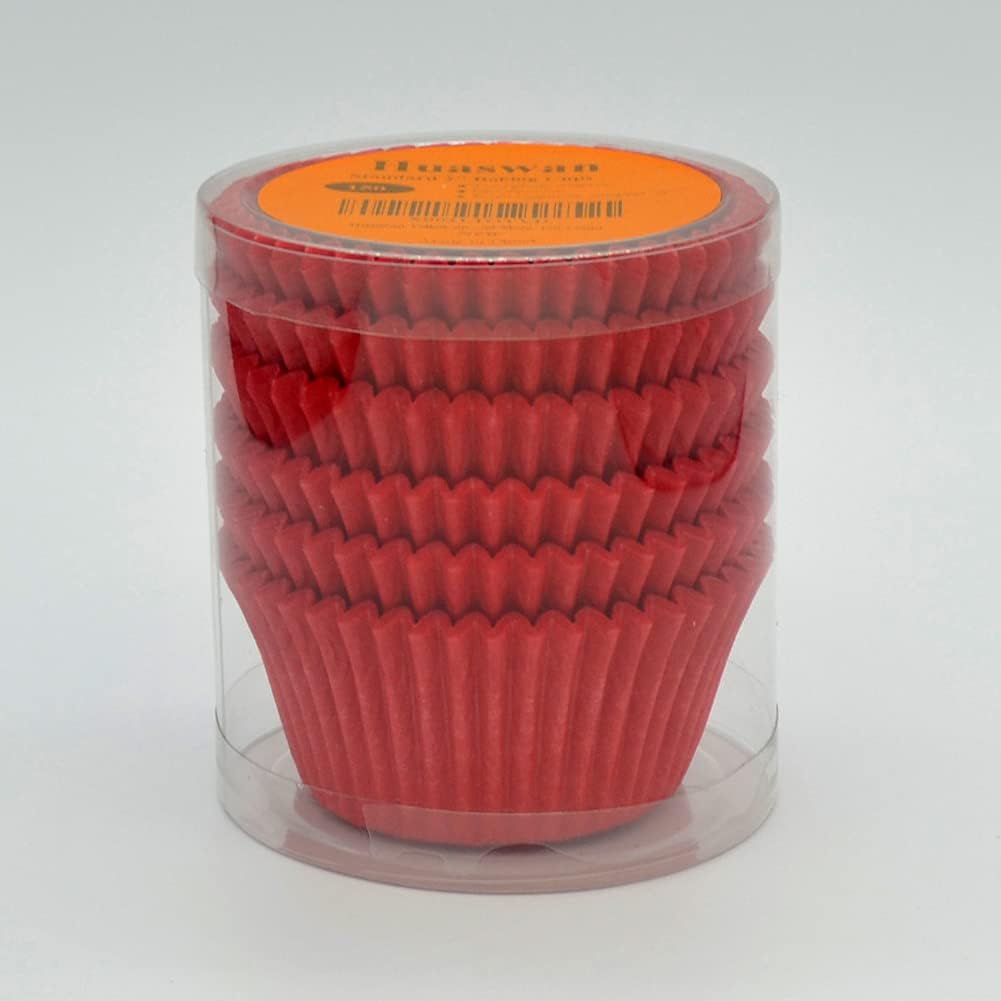 Red Cupcake Liners Greaseproof Paper Standard Baking Cups for Wedding Party and More, 150-Count