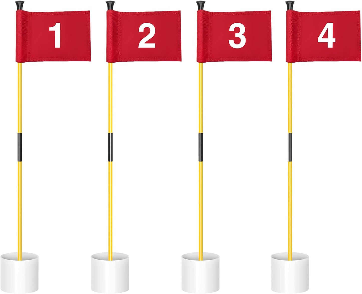 KINGTOP Golf Flagstick Mini, Putting Green Flag for Yard, All 3 Feet, Double-Sided Numbered Golf Flags, Golf Pin Flag Hole Cup Set, Portable 2-Section Design, Gifts Idea