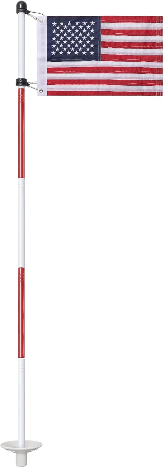 Golf Flagstick 6ft, Double-Side American Flag for Putting Green, Portable 5-Section Design for Backyard Practice, Golf Pin USA Flag for Driving Range